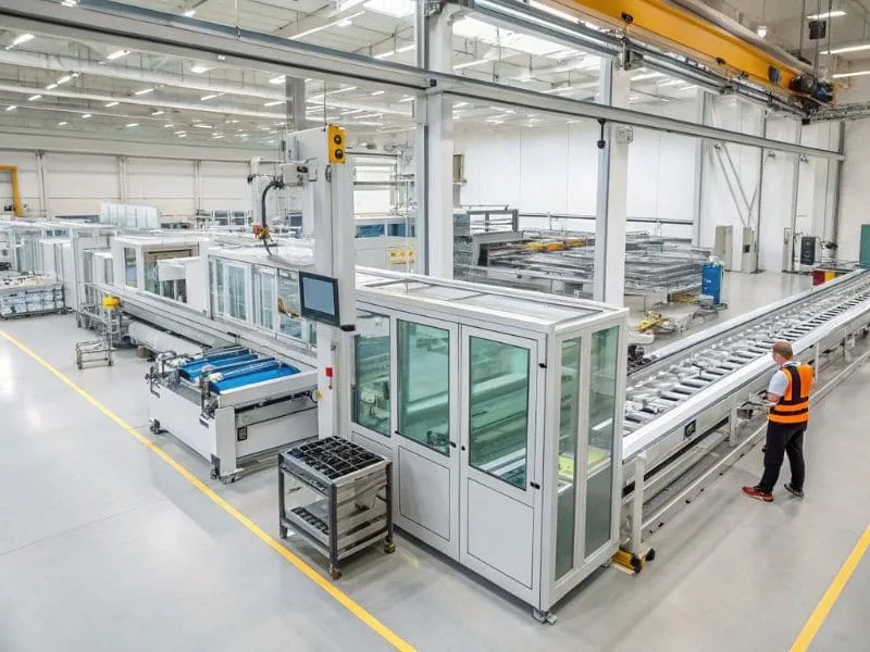 Industrial warehouse with automated system